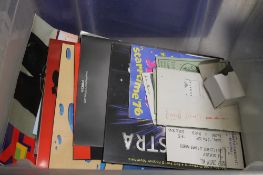 A TRAY OF ASSORTED EPHEMERA TO INCLUDE PROGRAMMES