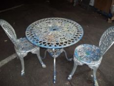 AN ALUMINIUM GARDEN SET