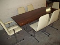 A PIEFF RETRO DINING TABLE AND 6 CHAIRS