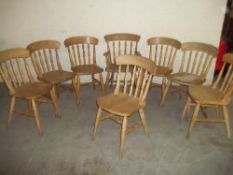 EIGHT BEECH DINING ROOM CHAIRS