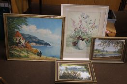 A COLLECTION OF ASSORTED PICTURES AND PRINTS TO INCLUDE A STILL LIFE