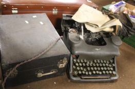 A VINTAGE TYPEWRITER AND A GRAMAPHONE