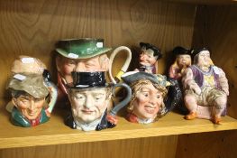 A COLLECTION OF CHARACTER JUGS