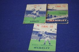 A LEICESTER V WOLVERHAMPTON WANDERERS CUP FINAL PROGRAMME 1949 TOGETHER WITH AN ARSENAL V