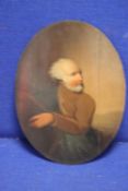 AN OVAL PORTRAIT OF A GENTLEMAN