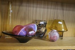 A COLLECTION OF COLOURED GLASS