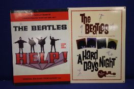 TWO ENAMEL BEATLES SIGNS 