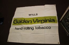 A CANVAS GOLDEN VIRGINIA ADVERTISING SIGN