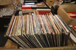 A TRAY OF RECORDS TO INCLUDE BON JOVI, BEATLES HELP, PINK FLOYD ETC