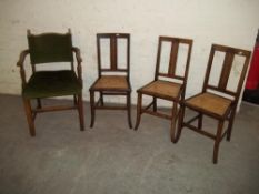 A SELECTION OF 4 ANTIQUE CHAIRS