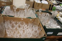 THREE TRAYS OF ASSORTED GLASSWARE (TRAYS NOT INCLUDED)