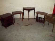 FOUR ITEMS TO INCLUDE A MAGAZINE TABLE, SIDE TABLE ETC
