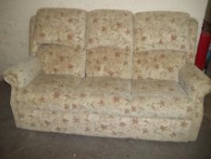 A CHENILLE 3 SEATER SOFA