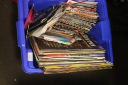 A TRAY OF LP RECORDS AND SINGLES (TRAY NOT INCLUDED)