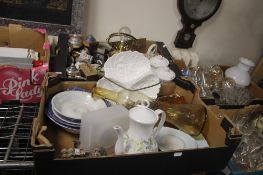 TWO TRAYS OF ASSORTED CERAMICS (TRAYS NOT INCLUDED)