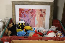 A TRAY OF ASSORTED MUGS (TRAY NOT INCLUDED)