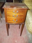 AN EDWARDIAN BOW FRONTED CHEST