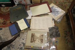 A COLLECTION OF VINTAGE PHOTOS, PRINTS, LARGE PRINT AND A PLAQUE 'MEMBER OF THE INCORPORATED GUILD