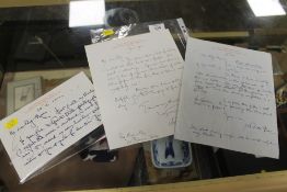 SIR WILLIAM RUSSELL FLINT (1880-1969). Three letters to Reg Moore signed by the artist, two 25 x