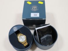 A BOXED CITIZEN ECO-DRIVE DAY DATE WRISTWATCH