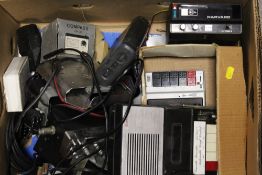 A BOX CB RADIOS, RETRO CASSETTE TAPE PLAYERS AND AN 8-TRACK PLAYER ETC