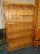 A HONEY PINE SLIM OPEN BOOKCASE H-168 W-11 CM