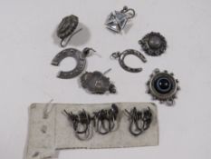 A QUANTITY OF ODD VICTORIAN MOSTLY SILVER EARRINGS