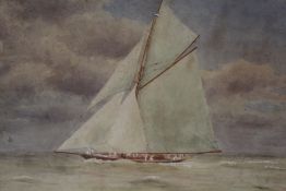 A WATERCOLOUR DEPICTING A SAILING BOAT SIGNED BOYD TOGETHER WITH A VENETIAN WATERCOLOURS