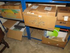 A QUANTITY OF ASSORTED BOXED BULBS, LIGHT FITTINGS ETC