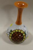 A SIGNED LIMITED EDITION LORNA BAILEY SUNFLOWER VASE No 174 / 250