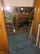 A PAIR OF MODERN RECTANGULAR BEVELLED WALL MIRRORS 60 X 90 CM