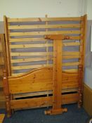A HONEY PINE DOUBLE BED FRAME