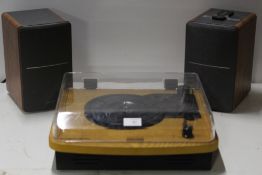 A MUSITREND TURNTABLE TOGETHER WITH A PAIR OF EDIFIER SPEAKERS
