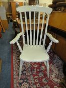 A TRADITIONAL PAINTED WINDSOR ARMCHAIR