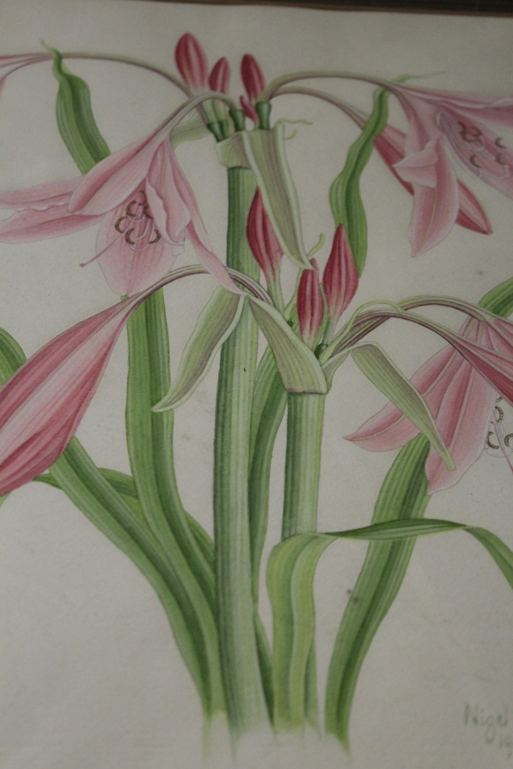 A MODERN ABSTRACT WATERCOLOUR SIGNED RILEY, TOGETHER WITH A FLORAL WATERCOLOUR SIGNED WILKES - Image 4 of 5