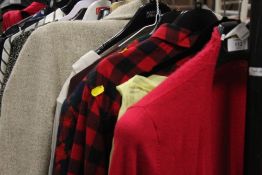 `A COLLECTION OF LADIES VINTAGE AND MODERN CLOTHING TO INCLUDE VICTOR EDELSTEIN OF LONDON RED