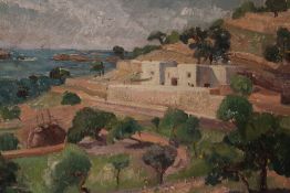 AEGEAN SHORE - MIDDAY OIL ON CANVAS 48.5 X 60 CM