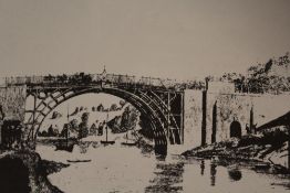 A BOX OF ASSORTED PICTURES AND PRINTS ETC TO INCLUDE AN OIL OF A BLACK DOG