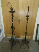 TWO VINTAGE WROUGHT IRON STANDS