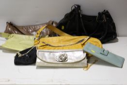 A TRAY OF LADIES HANDBAGS ETC TO INCLUDE RADLEY AND LAZARO EXAMPLES