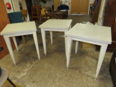 THREE SMALLER MODERN BISTRO TABLES