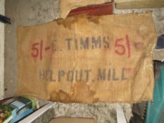 TWO SUITCASES OF VINTAGE HESSIAN SACKS