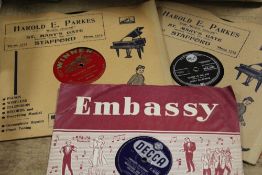 A BOX OF MOSTLY 78 RPM RECORDS, TO INCLUDE COUNT BAISIE, BILL HALEY AND HIS COMETS ETC
