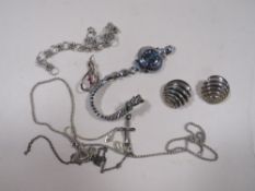 A SELECTION OF VINTAGE AND SILVER COSTUME JEWELLERY ETC