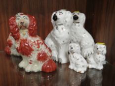 THREE PAIRS OF STAFFORDSHIRE DOGS TO INCLUDE BESWICK 1378-5 AND 1378-7