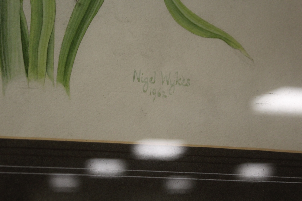 A MODERN ABSTRACT WATERCOLOUR SIGNED RILEY, TOGETHER WITH A FLORAL WATERCOLOUR SIGNED WILKES - Image 5 of 5