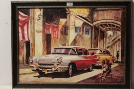 CUBAN SCHOOL 2 LIMITED EDITION PRINTS OF 'CARS IN HAVANA' DATED 08