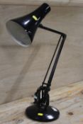 A VINTAGE BLACK ANGLEPOISE DESK LAMP
