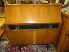 A MID CENTURY TEAK BUREAU W-91 CM A/F