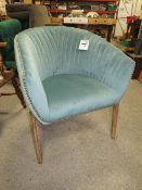 A MODERN TEAL UPHOLSTERED TUB CHAIR